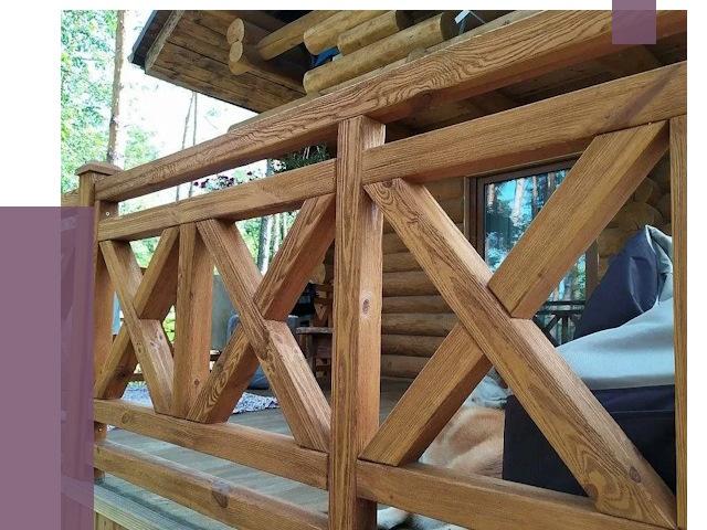 Деревянные перила под ключ в Владикавказе от 7731 руб. 