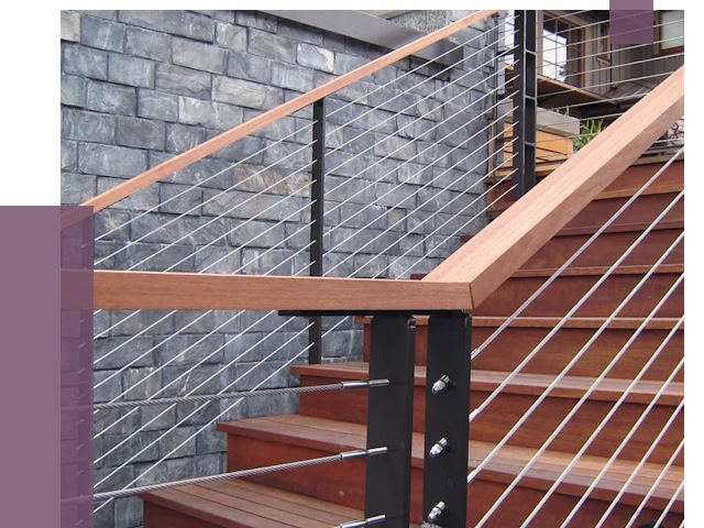 Тросовые перила под ключ в Владикавказе от 7834 руб.