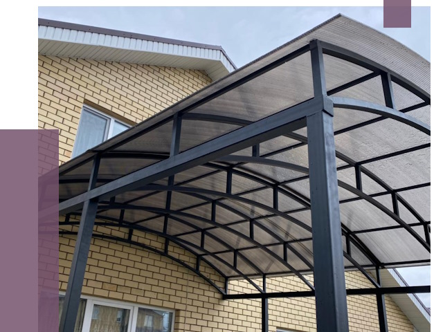 Монтаж козырьков в Владикавказе от 11597 руб. | ПРОЛЁТ-Вкз