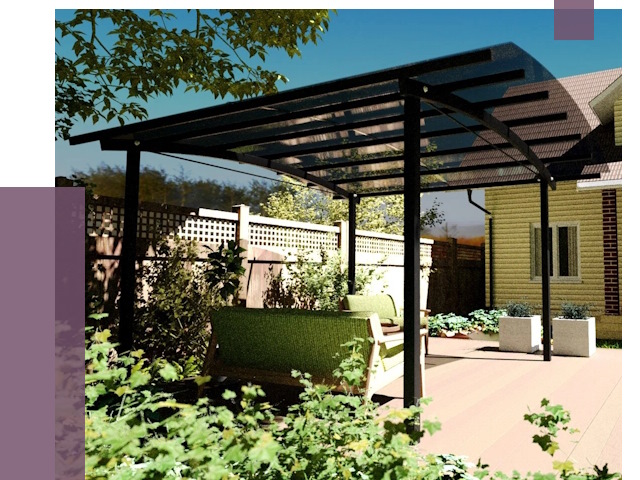 Навесы для террасы в Владикавказе от 13143 руб. под ключ | ПРОЛЁТ-Вкз