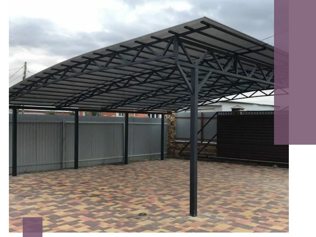 Металлические навесы под ключ в Владикавказе — изготовление и монтаж