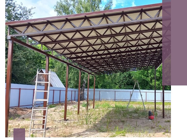 Односкатные навесы под ключ в Владикавказе — изготовление и монтаж