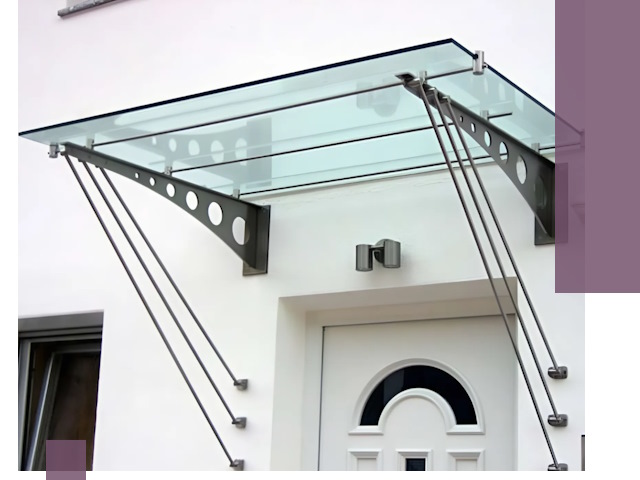 Козырьки над входом под ключ в Владикавказе — изготовление и монтаж