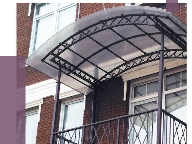 Козырьки над балконом в Владикавказе от 8710 руб. | ПРОЛЁТ-Вкз