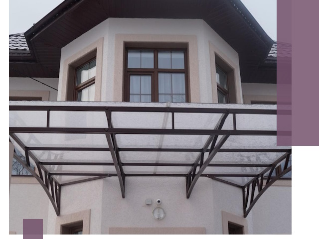 Козырьки из поликарбоната под ключ в Владикавказе