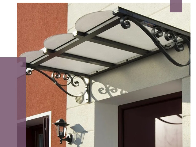 Односкатные козырьки в Владикавказе от 8453 руб.  | ПРОЛЁТ-Вкз