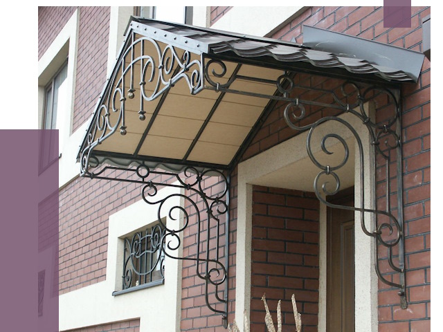 Двускатные козырьки в Владикавказе под ключ от 12885 руб.