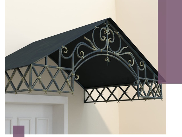 Двускатные металлические козырьки под ключ в Владикавказе