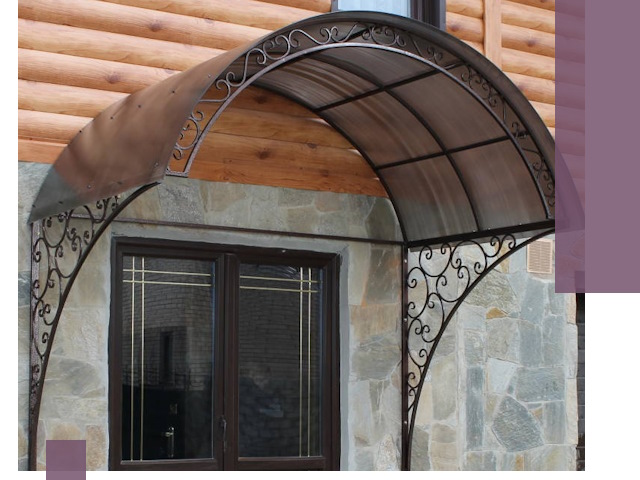 Арочные козырьки под ключ в Владикавказе: изготовление и монтаж